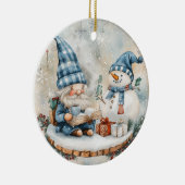 Blue Christmas Gnome  Keramisch Ornament (Rechts)