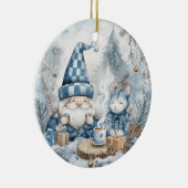 Blue Christmas Gnome  Keramisch Ornament (Rechts)
