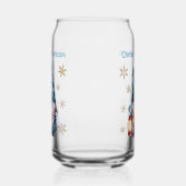 Blue Christmas Gnome with Red Lantern Berries Blikvorm Glas (Links)