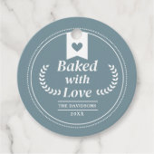 Blue Christmas Holiday Baking Gift Bedankjes Labels (Voorkant)