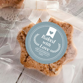 Blue Christmas Holiday Baking Gift Ronde Sticker