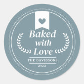 Blue Christmas Holiday Baking Gift Ronde Sticker (Voorkant)