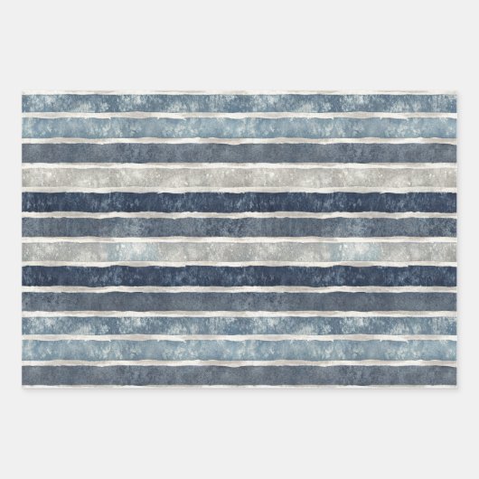 Blue Christmas Holiday Pattern Inpakpapier Vel (Voorkant 3)