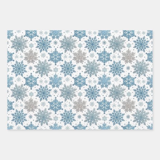 Blue Christmas Holiday Pattern Inpakpapier Vel (Voorkant 2)