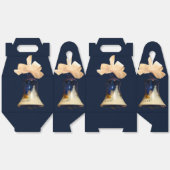 Blue Christmas Jingle Bells Favoriete Cadeaudoos Bedankdoosjes (Ongevouwen)