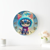 Blue Christmas Kat Grote Klok (Huis)