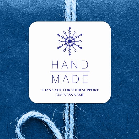 Blue Christmas Modern Snowflake for Business Vierkante Sticker