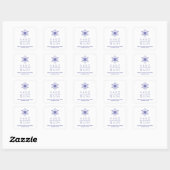 Blue Christmas Modern Snowflake for Business Vierkante Sticker (Vel)