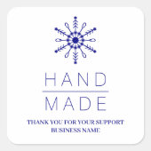 Blue Christmas Modern Snowflake for Business Vierkante Sticker (Voorkant)
