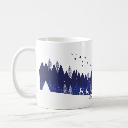 Blue Christmas Mug Koffiemok (Links)