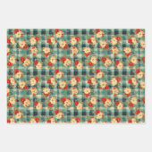 Blue Christmas Noodlijdende Plaid Waterverf Bloeme Inpakpapier Vel (Voorkant 3)