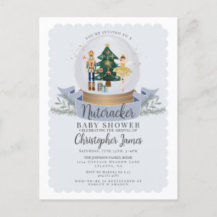 Blue Christmas Notenkraker jongen baby shower uitn Briefkaart