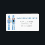 BLUE CHRISTMAS NUTCRACKER ADRES STICKER<br><div class="desc">Klassiek Blauw Notenkrakers collectie</div>