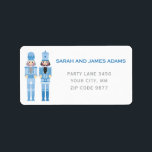 BLUE CHRISTMAS NUTCRACKER ADRES STICKER<br><div class="desc">Klassiek Blauw Notenkrakers collectie</div>