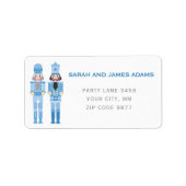 BLUE CHRISTMAS NUTCRACKER ADRES STICKER (Voorkant)