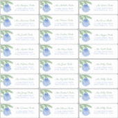 Blue Christmas Ornament Gast Adresetiketten Sticker (Voorkant)