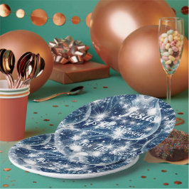 Blue Christmas Paper Borden "Jezus is de reden" Papieren Bordje