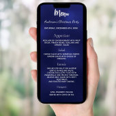 Blue Christmas party dinerkaart Kaart