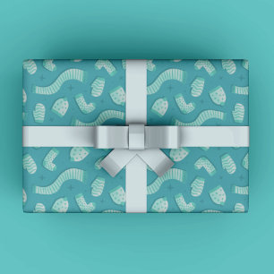 Blue Christmas Pattern Gift Cadeaupapier