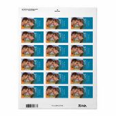 Blue Christmas Peace gepersonaliseerde vakantiefot Etiket (Full Sheet)