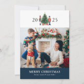 Blue Christmas Photo Collage Vakantie Kaart (Voorkant)