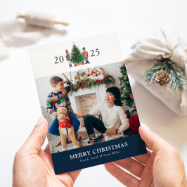 Blue Christmas Photo Collage Vakantie Kaart