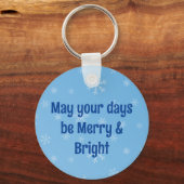 Blue Christmas Santa Prettige feestdagen Sleutelhanger (Achterkant)