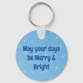 Blue Christmas Santa Prettige feestdagen Sleutelhanger (Achterkant)