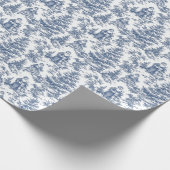 Blue Christmas Santa Toile Cadeaupapier (Hoek)