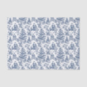 Blue Christmas Santa Toile Tissuepapier (Voorkant)