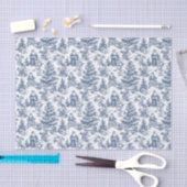 Blue Christmas Santa Toile Tissuepapier (Craft)