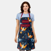 Blue Christmas Schort met kleurrijke vogels en ste (Gedragen)