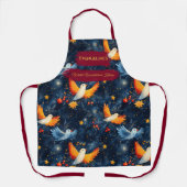 Blue Christmas Schort met kleurrijke vogels en ste (Voorkant)