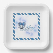 Blue Christmas Silver Bells  Papieren Bordje (Voorkant)