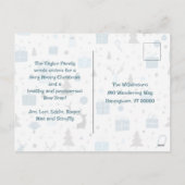 Blue Christmas Six Photos Message Postcard Feestdagenkaart (Achterkant)