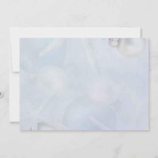 Blue Christmas Starfish Beach Huwelijksuitnodiging Kaart (Achterkant)