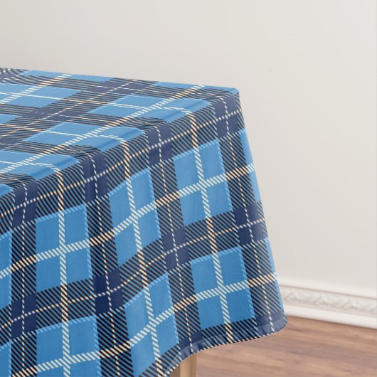 Blue Christmas Tartan Plaid Holiday Tafelkleed (Voorbeeld)