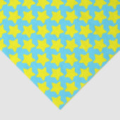 Blue Christmas Tissue Paper with Yellow Stars Tissuepapier (Detail)