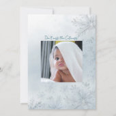 Blue Christmas Tree Baby 1st Birthday Invitation Kaart (Achterkant)