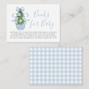 Blue Christmas Tree Baby shower Boek Aanvraag Kaar Informatiekaartje