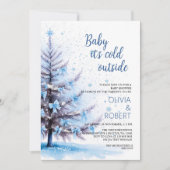 Blue Christmas Tree Baby Shower  Kaart (Voorkant)