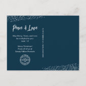 Blue Christmas Tree Business Logo Feestdagenkaart (Achterkant)