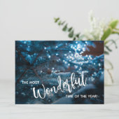 Blue Christmas Tree Business Logo Feestdagenkaart (Staand voorkant)