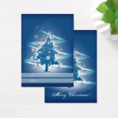 Blue Christmas Tree Christmas Gift Label Visitekaartje (Bureau)