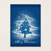 Blue Christmas Tree Christmas Gift Label Visitekaartje (Achterkant)