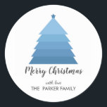 Blue Christmas Tree Gepersonaliseerde Gift Label<br><div class="desc">Blue Christmas Tree Gepersonaliseerde Gift Label</div>