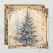  Blue Christmas Tree Kaart (Voorkant / Achterkant)