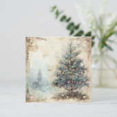  Blue Christmas Tree Kaart (Staand voorkant)