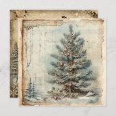  Blue Christmas Tree Kaart (Voorkant / Achterkant)