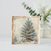  Blue Christmas Tree Kaart (Staand voorkant)